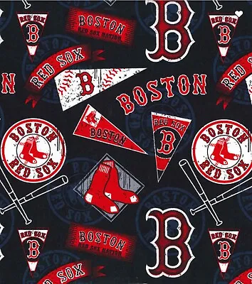 Boston Red Sox Cotton Fabric  Vintage Inspired MLB Fabric By Fabric Traditions • $4.95