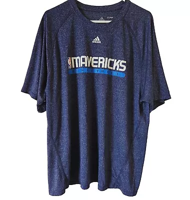 Dallas Mavericks Basketball Shirt Mens 2XL Navy Blue NBA Adidas Climalite  • $19.95