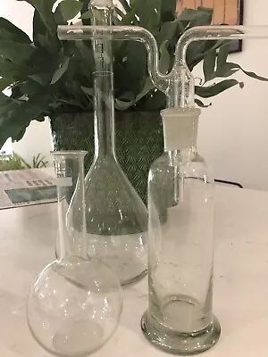 Set 5 Vintage Lab Bottles Flasks Mid Laboratory Apothecary Chemist Original I • £39