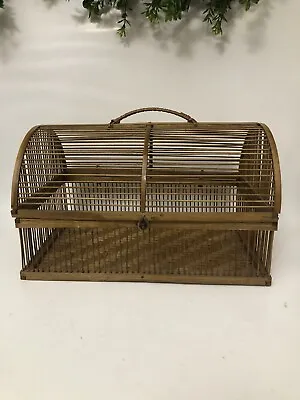 Vintage Bamboo Rattan Boho Chic Home Decor Bird Cage • $48