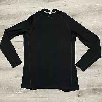Ibex Shirt Mens Large Black 100% Merino Wool Base Layer Long Sleeve Hiking Flaw* • $34.95