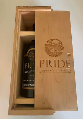 PRIDE Wine Box LID Wood DOUBLE MAGNUM Merlot 2005 3L Empty Bottle Crate • $95