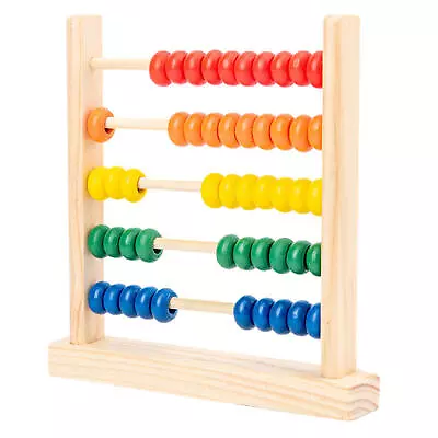 Wooden Abacus Educational Counting Frames Toy 50 Beads Math Tool Montessori • £8.26