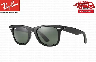 $134.99 • Buy Ray-Ban Wayfarer Classic Black Sunglasses Green G-15 Lens RB2140 901 54mm RayBan