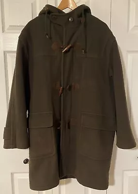 LL Bean Mens  Brown Wool Duffle Coat Medium • $115