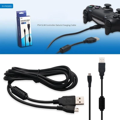 $9.97 • Buy 2 In 1 USB Charger Cable Data Transfer Power Charge Cord For PS4