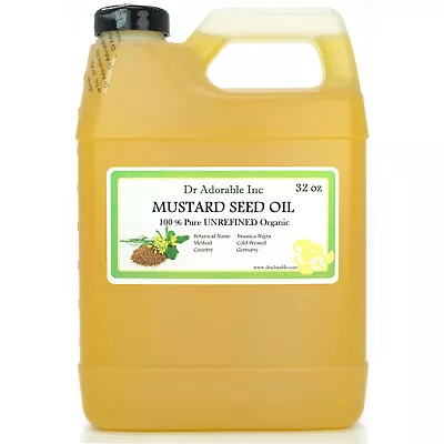MUSTARD SEED OIL BY DR.ADORABLE ORGANIC  100 % PURE COLD PRESSED 2oz-UP TO 7LB • $8.19