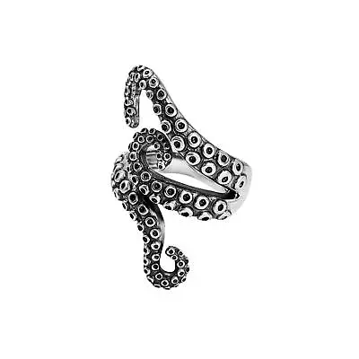 Sterling Silver Ring Wide Octopus Wrap Ocean Inspired Jewellery - 81stgeneration • £45.49