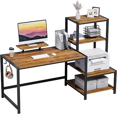 Greenforest Computer Desk 58 Inch With Storage Printer Shelf Reversible Home Off • $187.46