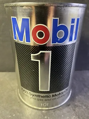 MOBIL 1 (ONE) SYNTHETIC OIL FULL STEEL CAN ANTIQUE 1970’s No BarcodeVGC NiceFace • $17.88