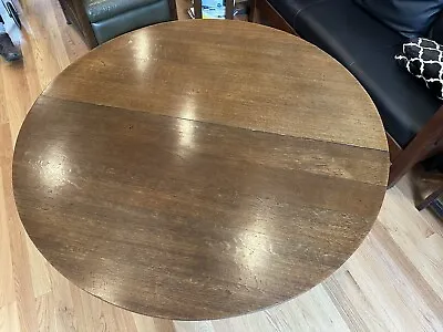 L&JG Stickley 54  Dining Table W 1 Leaf Mission Oak • $2000