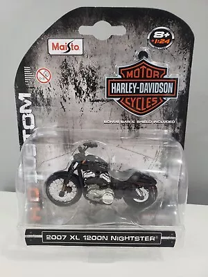 Harley Davidson Motorcycle 2007 07 Xl 1200n Nightster  Maisto 1:24 Diecast Model • $11