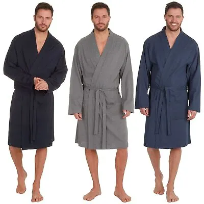 Jersey Kimono Wrap Mens Recycled Cotton Rich Lightweight Summer Dressing Gown • £17.99