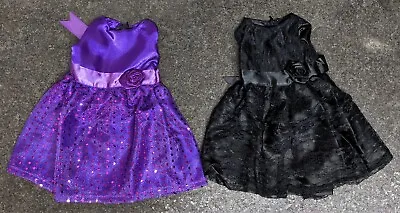 Lot Of 2 American Girl Doll Black & Purple Party Dress 18  Maplelea  • $29.99