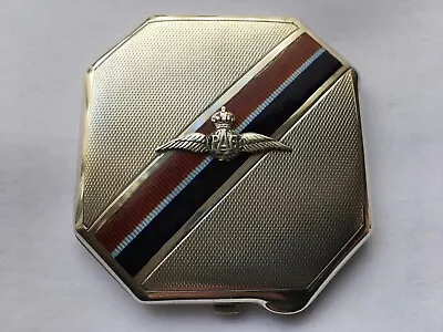 £169 • Buy 1938 Quality Vintage Royal Air Force Silver&guilloche Enamel Ladies Compact
