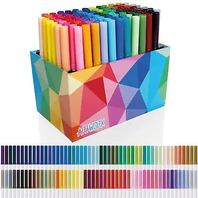 £15.99 • Buy Artworx 100 Colours Felt Tips Set For Kids - Colouring Marker Pens For Children