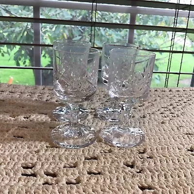 4 RARE Vintage Wedgewood WWC1 Ashbourne Crystal Shot Cordial Glasses • $35.99