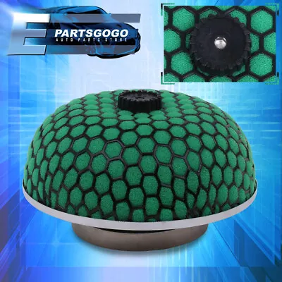 3  76MM Mushroom Racing HighFlow Washable Cold Air Intake Induction Filter Green • $15.99