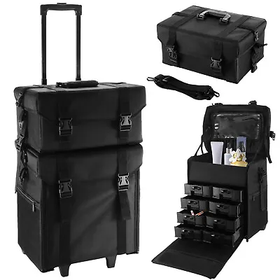 Makeup Case Trolley Cosmetic Vanity Storage Organiser Hairdressing Nail Drawer • £104.39