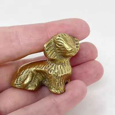 Solid Brass Miniature Dog Tiny Figurine 1.5  Tall Dachshund Weiner Statue Vtg • $9.99