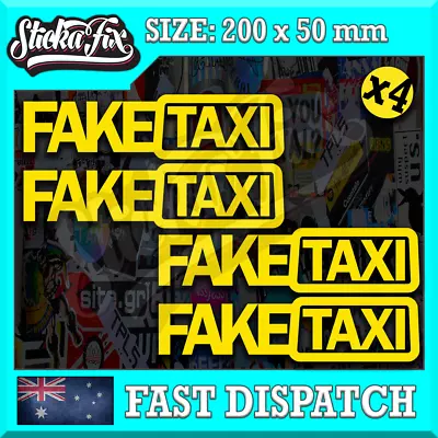 4x 200mm Fake Taxi 4X4 Car Vinyl STICKER Funny DECAL 4WD Drift JDM Hoon • $8.50