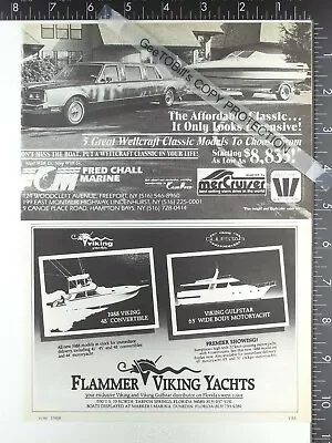 1988 ADS- Fred Chall Marine Wellcraft Classic Lincoln Limo 48 Viking Boat Yacht • $11.50