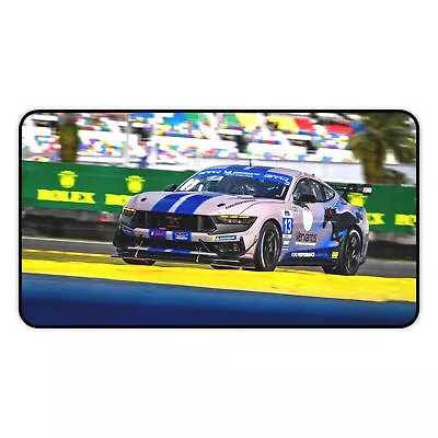 Ford Mustang At Daytona GT4 Racecar - Premium Stitched Edges Desk Mat Mouse Pad • $29.99