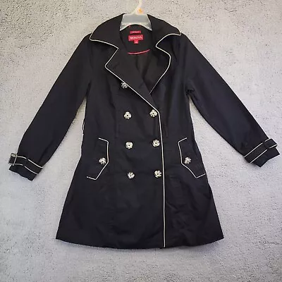 Merona Overcoat Women’s Small Black Double Breasted Trench Long Jacket • $23.75