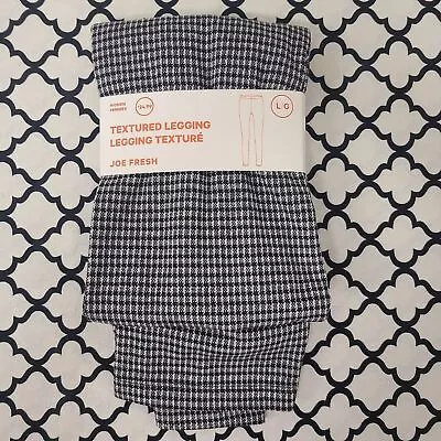 Joe Fresh Textured Legging Black And White Houndstooth Size Large • $9