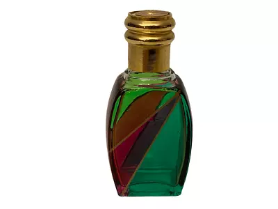 Mod Dep Vintage Multi-Colored Glass Gold Top Minature Perfume Bottle • $16.88