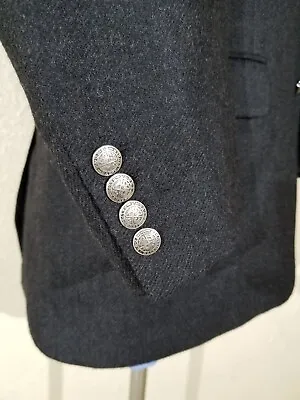42S Ralph Lauren Crest Buttons Flannel Wool Tweed Blazer Jacket Sport Coat NWOT • $179.95