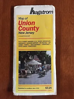 Large Foldup Hagstrom Map   New Jersey Union County • $6.77