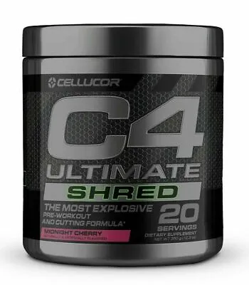Cellucor C4 Ultimate SHRED Pre Workout 20 Servings CHERRY - FATBURNER **CLUMPY** • $24.99