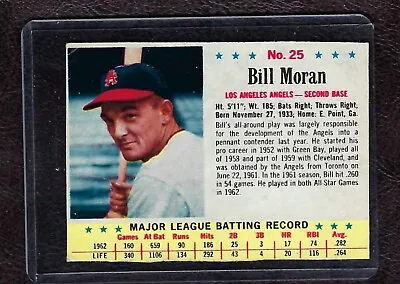 1963 Post Cereal #25 Bill Moran Los Angeles Angels VG-EX! • $3.95