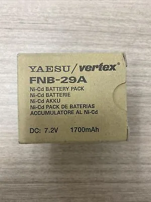 FNB-29A Yaesu 1700mAh Ni-CD Battery Vertex Standard Yaesu VX-500 VX-510 VX-537 • $29.74