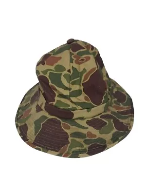 Vintage Duxbak Camo Canvas Boonie Bucket Style Hat Cap Men's Size 7.5 • $9.99