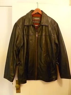 Vintage Oakwood CLassic Full Zip Black Leather Jacket Size L • $174.99