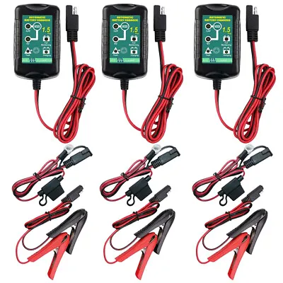 3 Packs Battery Charger Maintainer Trickle 6V 12V 1.5A Car Automatic Motorcycle • $45.99
