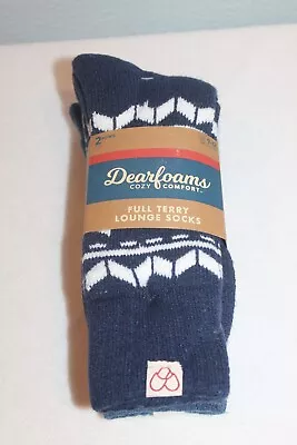 Dearfoam Cozy Comfort Full Terry Lounge Socks ~ 2 Pack ~ Mens Size 7-12 NEW! • $14.99