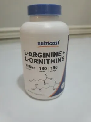 Nutricost L-Arginine L-Ornithine 750mg 180 Capsules - Non-GMO & Gluten Free • $14.95