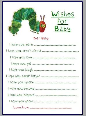 £1.99 • Buy Baby Shower Game Wishes For Baby Boy Girl Favour Favor Very Hungry Caterpillar