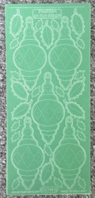 £1 • Buy Christmas Baubles Green Cardmaking Peel Offs Sticker Sheets Starform Stitch 3218
