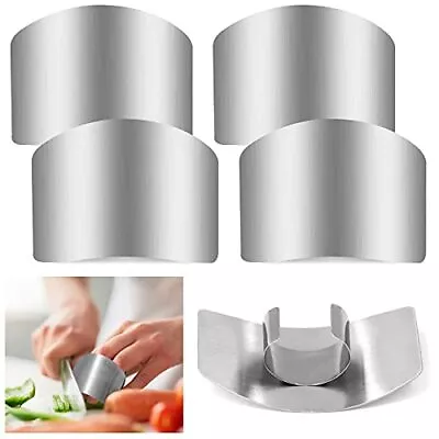 4 Pack Stainless Steel Finger Guards Protectors For Cutting Slicing Dicing • $11.15