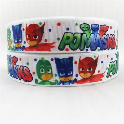 2 Metre New Pj Masks Ribbon Size Inch Bows Headbands Card Making Cake Crafts • £1.40