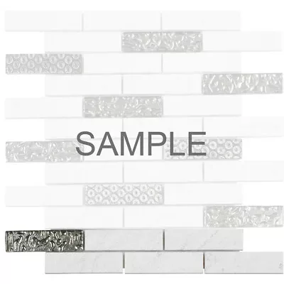 Raw White Carrara Marble Stone Mosaic Tile Brick Joint Pattern Backsplash • $2.99