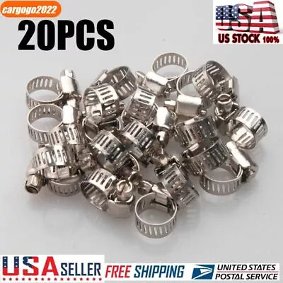 Stainless Steel Clips Drive Hose Clamps Fuel Line Worm Hoses Replacement • $14.29