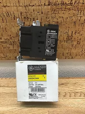 GE DEFINITE PURPOSE CONTACTOR 30A 2-POLE CR553AC2AAA New C-4 • $13.99