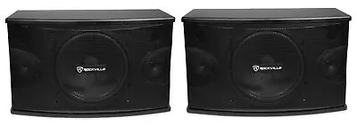 Pair Rockville KPS10 10  3-Way 1200 Watt Karaoke Speakers+Wall Brackets / MDF! • $249.95