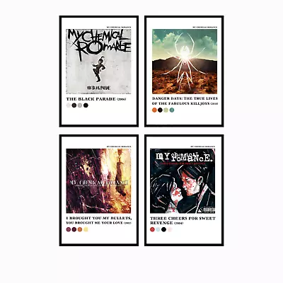 MY CHEMICAL ROMANCE Discography Aesthetic Colour Pallette Album Poster Prints • £5