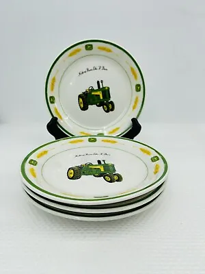 John Deere Tractor GIBSON 7” Salad Plates SET Of 4 Vintage • $41.12